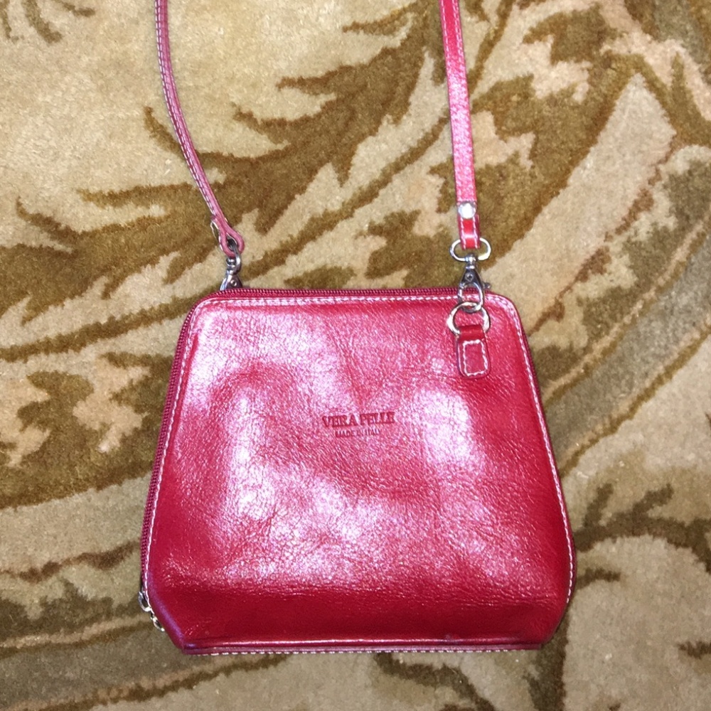 Vera Pelle Red Cross-Body Purse